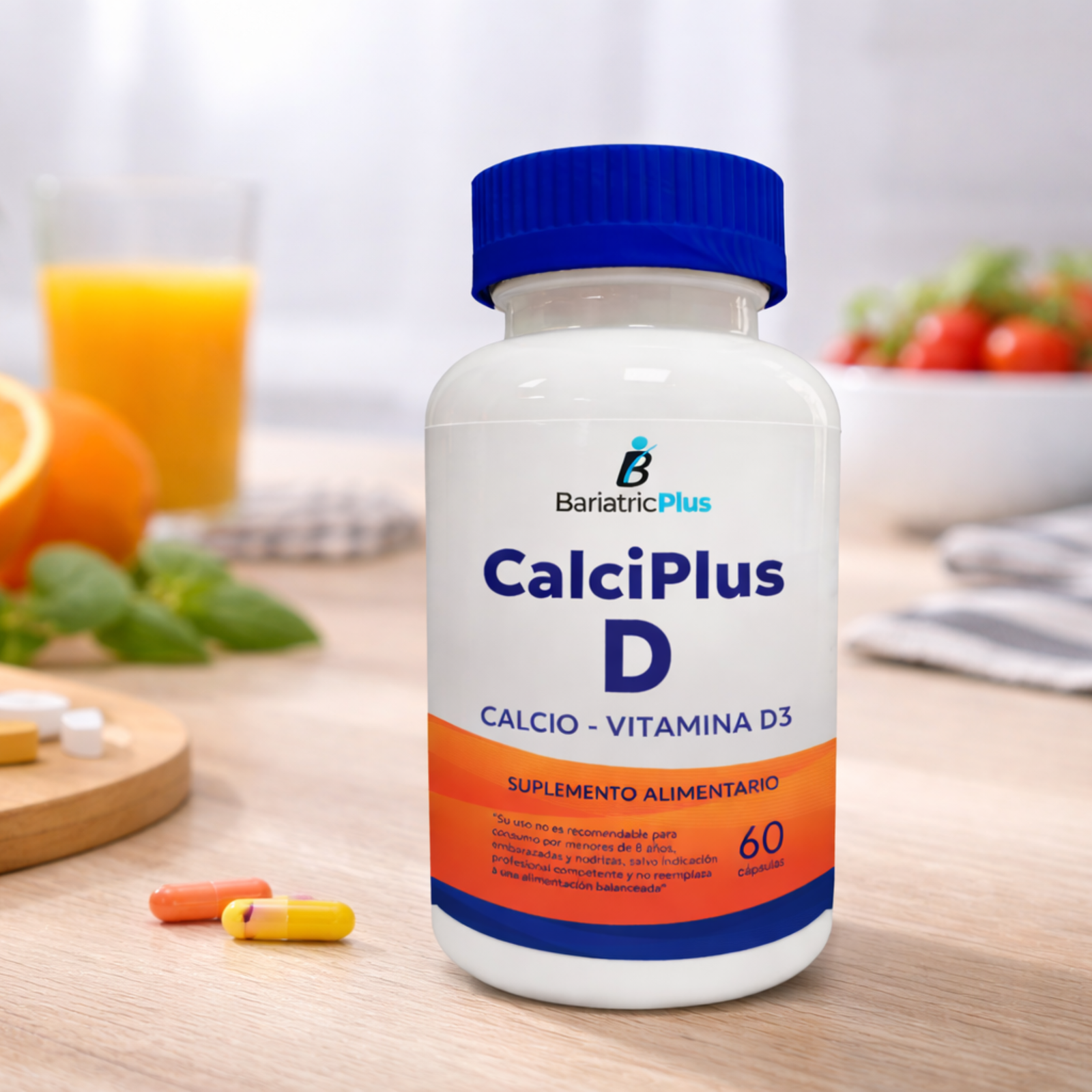 CalciPlus D | Calcio + Vitamina D3 | 60 cápsulas
